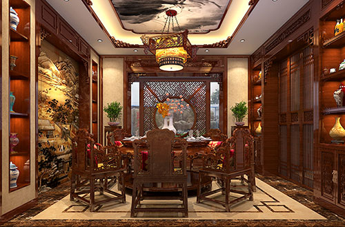 三门温馨雅致的古典中式家庭装修设计效果图